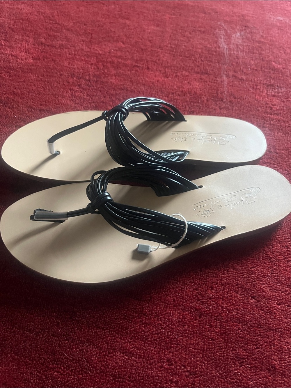 Positano Black Knot Thong Sandals Made in Italy